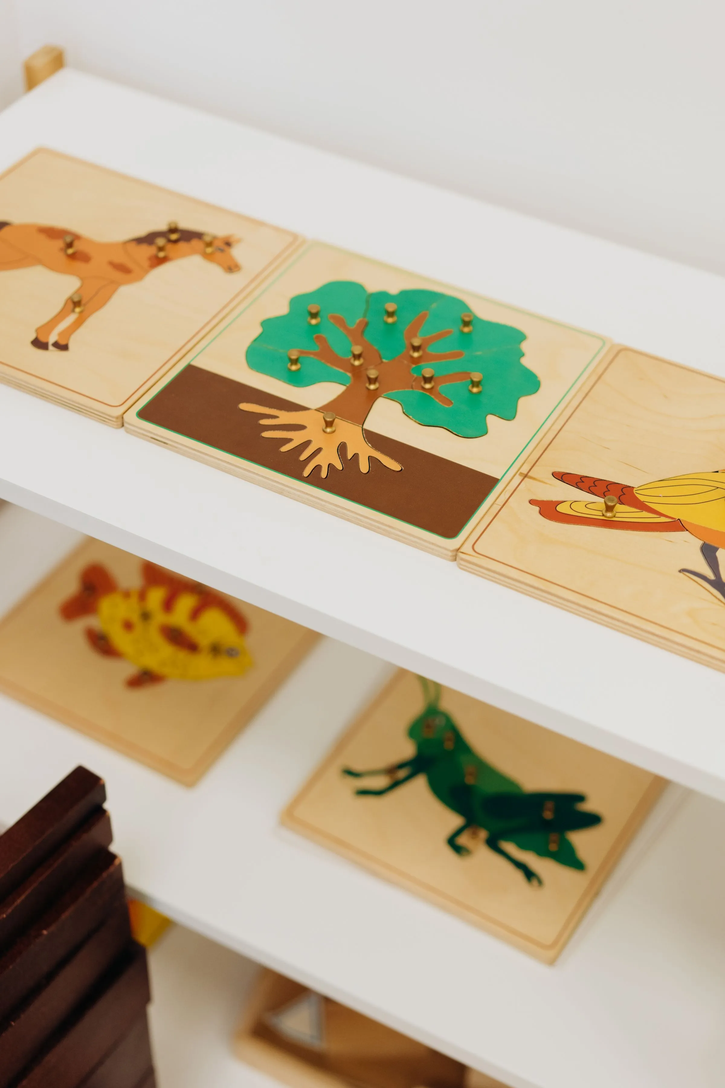 A child working with Montessori materials