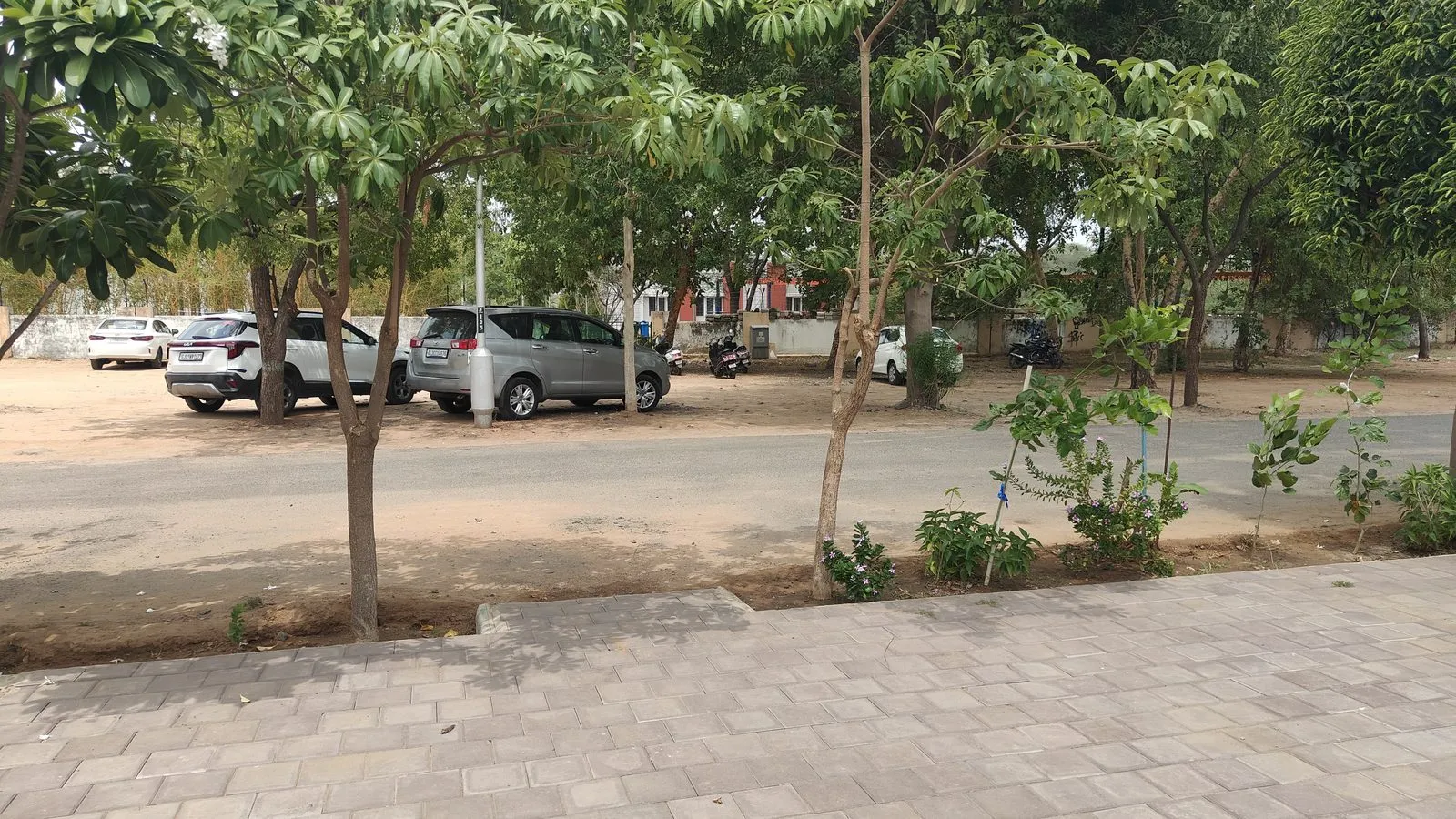 The drop-off and parking area